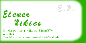 elemer mikics business card